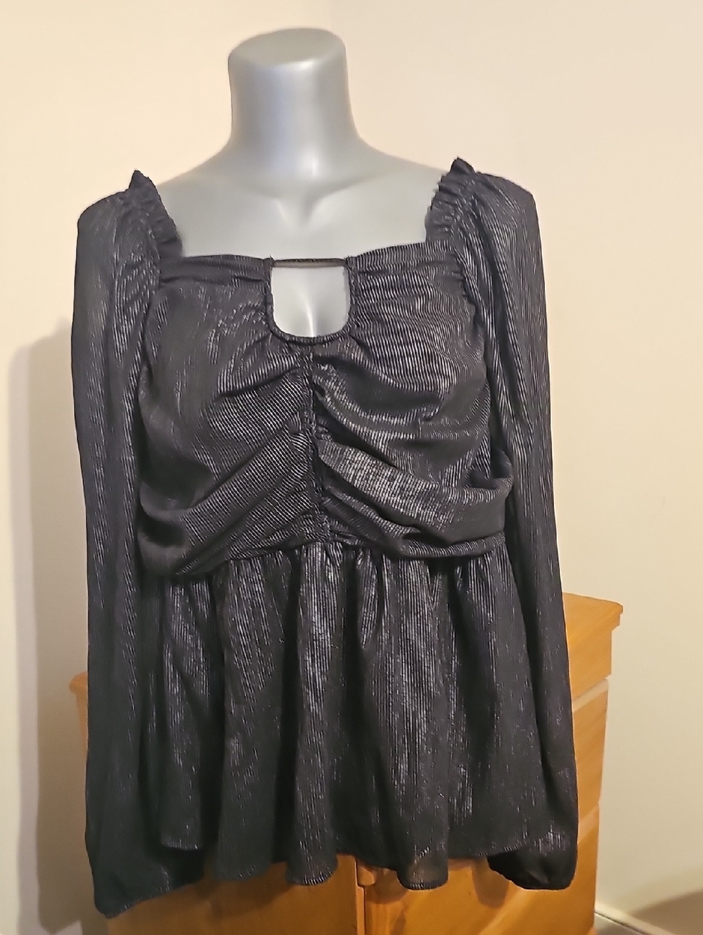 torrid Black Textured Blouse